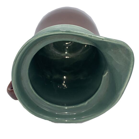 Vintage 1940s RED WING Pottery OOMPH 9" Brown/Green Water Pitcher - Picture 5 of 7